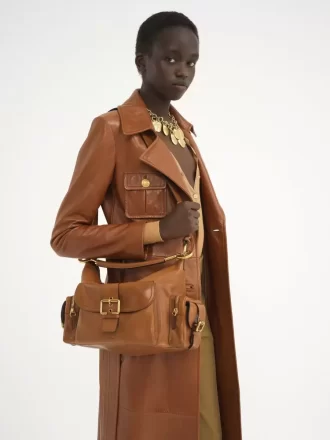 Bolso para cámara en piel brillante