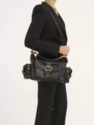 Bolso para cámara en piel brillante