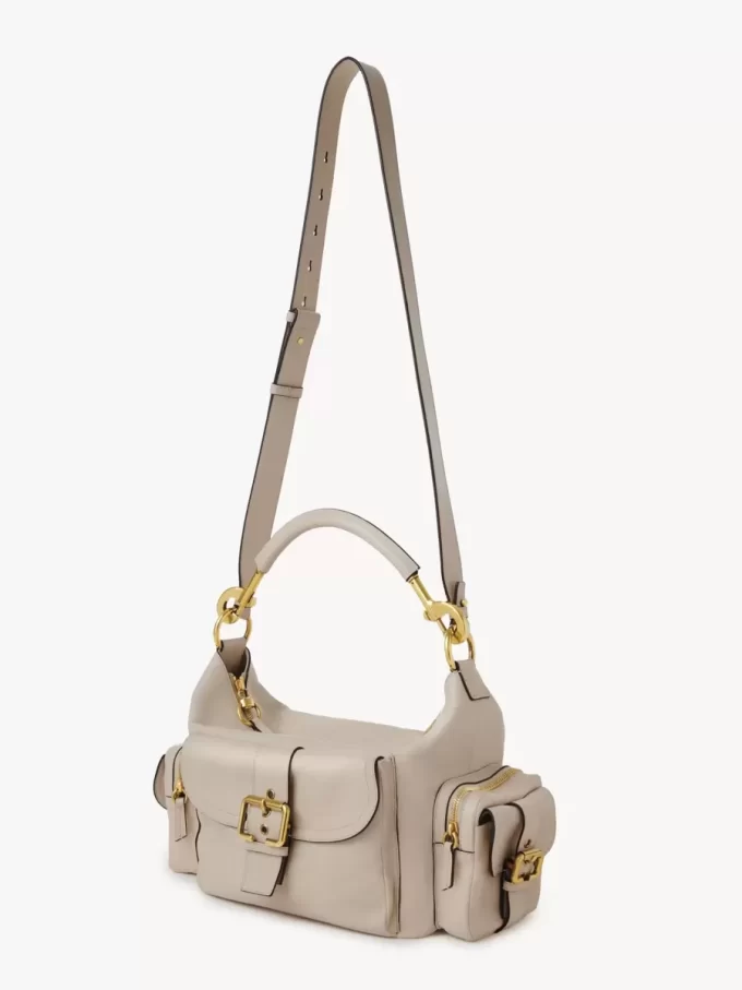 Bolso para cámara en piel brillante
