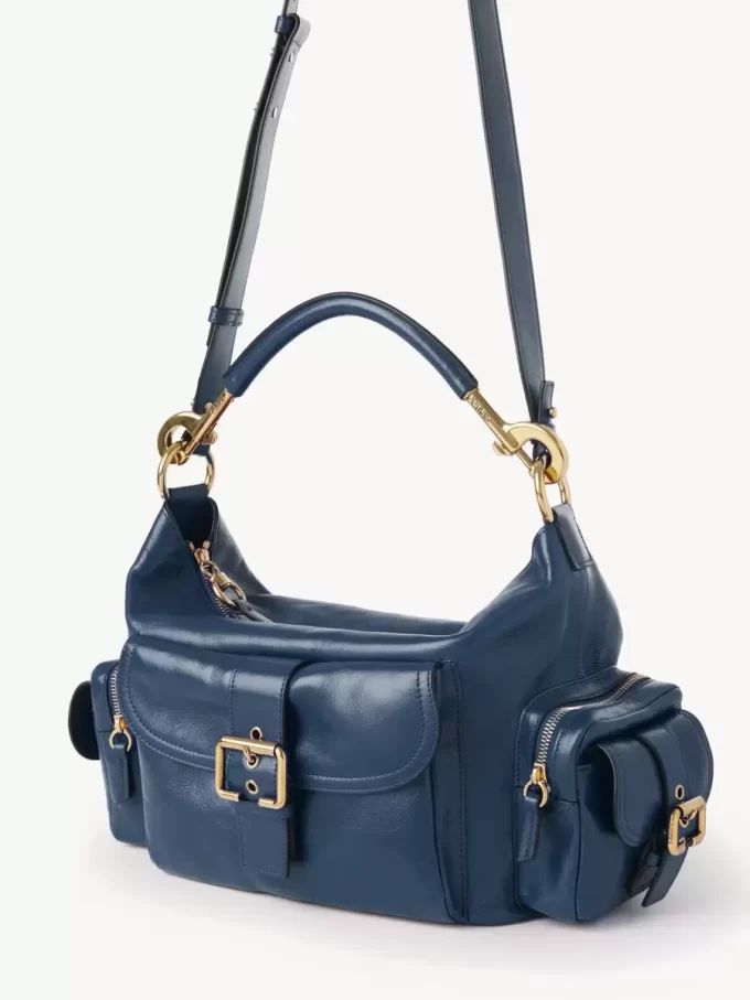 Bolso para cámara en piel brillante