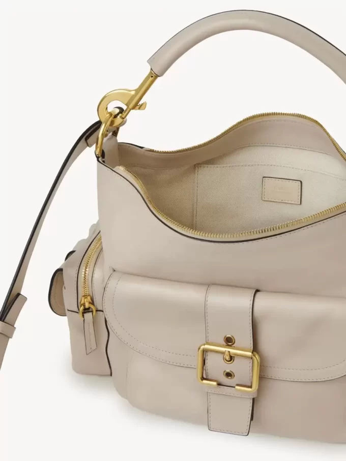 Bolso para cámara en piel brillante