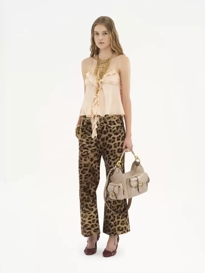 Bolso para cámara en piel brillante