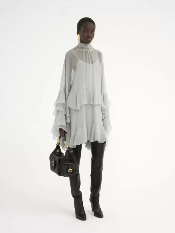 Bolso para cámara en piel brillante