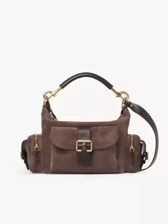 Bolso para cámara en piel de ante