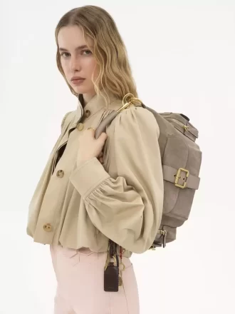 Bolso para cámara en piel de ante