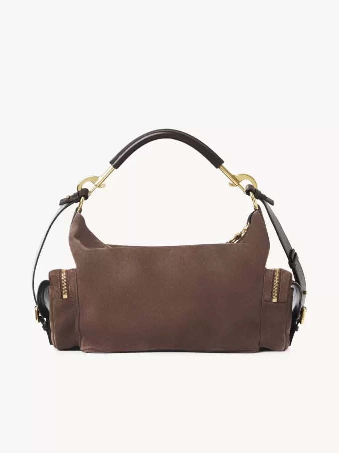 Bolso para cámara en piel de ante
