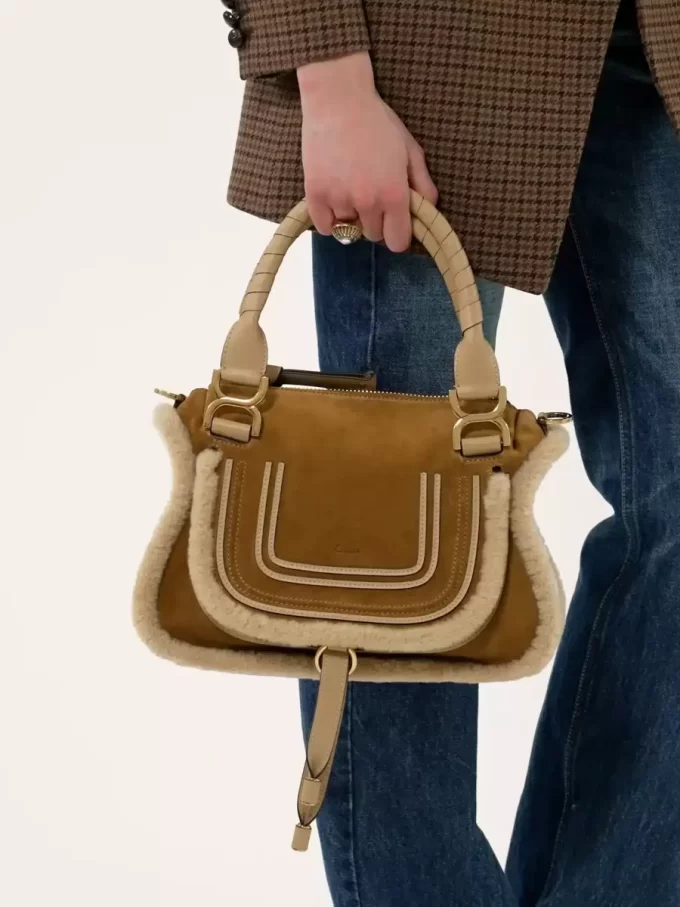 Bolso pequeño Marcie en ante y borrego