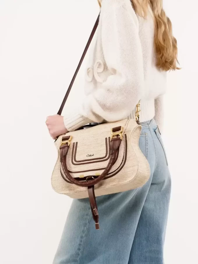 Bolso pequeño Marcie en fibras efecto rafia