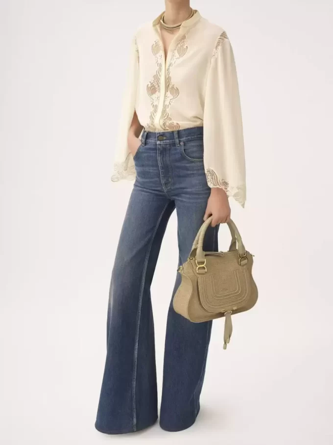 Bolso pequeño Marcie en fibras efecto rafia