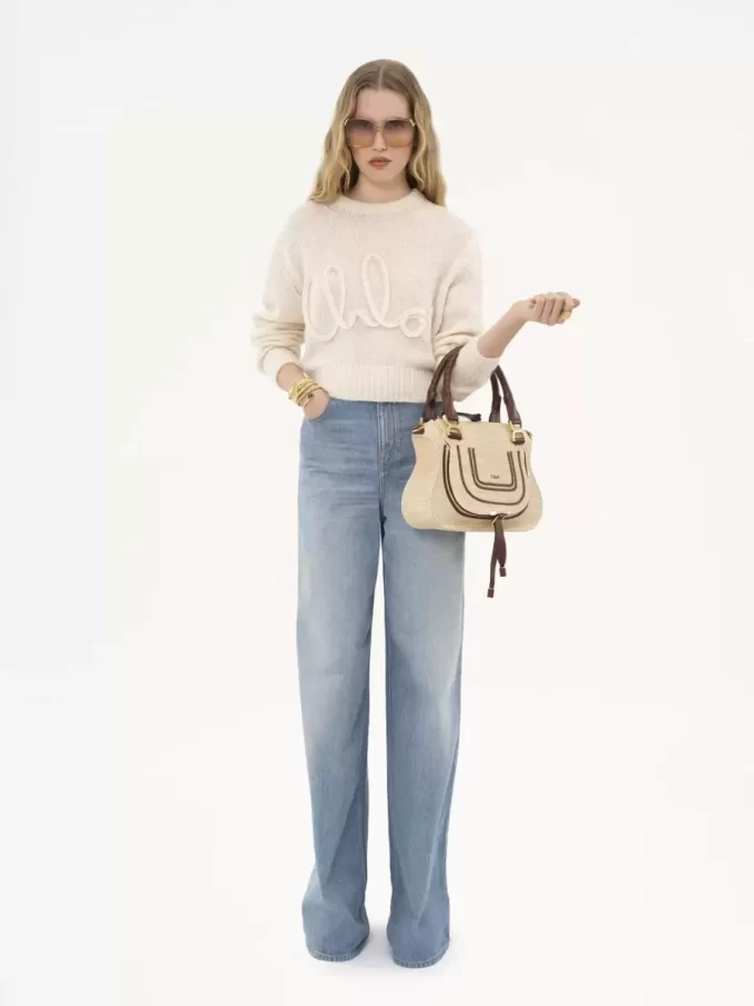 Bolso pequeño Marcie en fibras efecto rafia