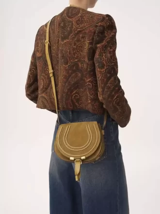 Bolso pequeño Marcie Saddle en piel de ante