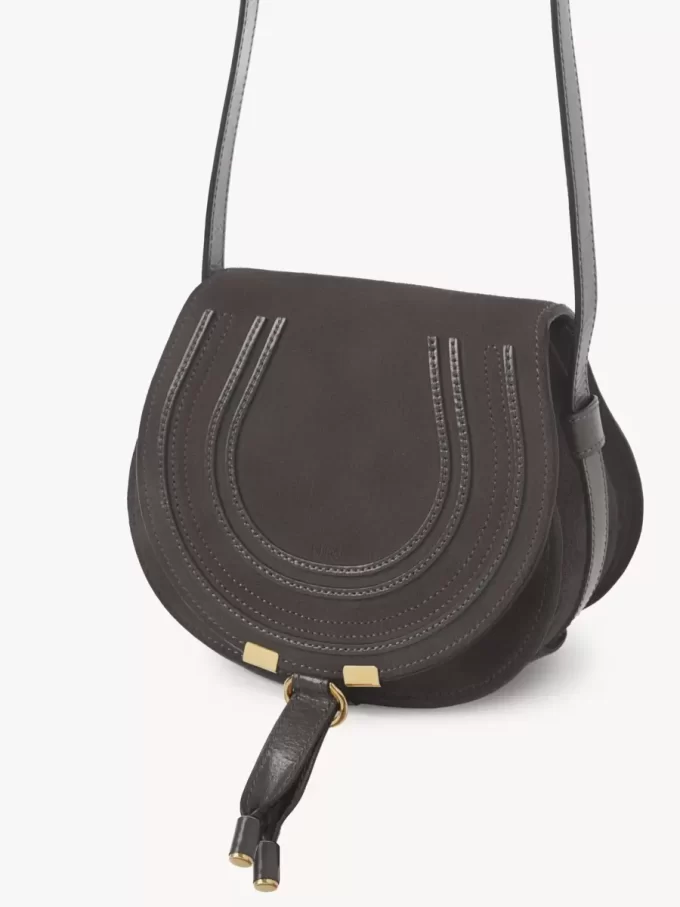 Bolso pequeño Marcie Saddle en piel de ante
