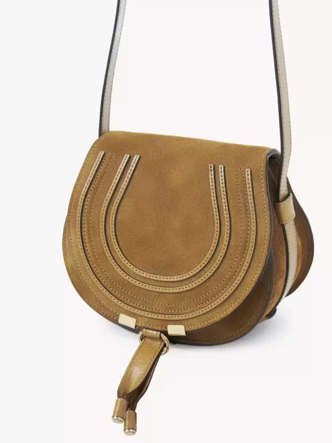 Bolso pequeño Marcie Saddle en piel de ante