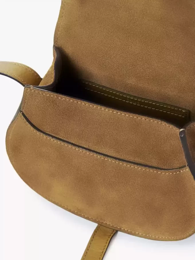 Bolso pequeño Marcie Saddle en piel de ante
