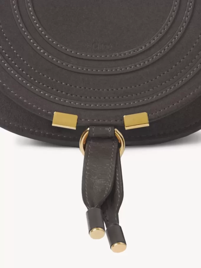 Bolso pequeño Marcie Saddle en piel de ante