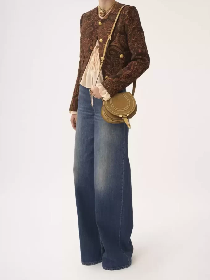 Bolso pequeño Marcie Saddle en piel de ante