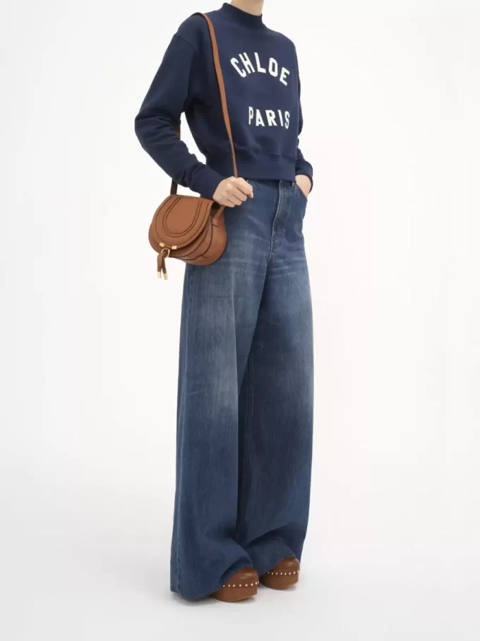 Bolso pequeño Marcie Saddle en piel granulada