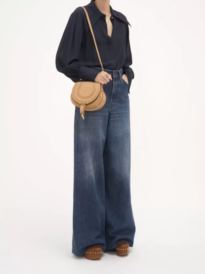 Bolso pequeño Marcie Saddle en piel granulada