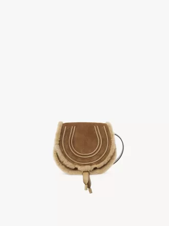 Bolso pequeño Marcie tipo sillín en ante y borrego