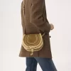 Bolso pequeño Marcie tipo sillín en ante y borrego