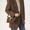 Bolso pequeño Paddington con cadena en piel granulada