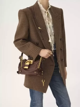 Bolso pequeño Paddington con cadena en piel granulada