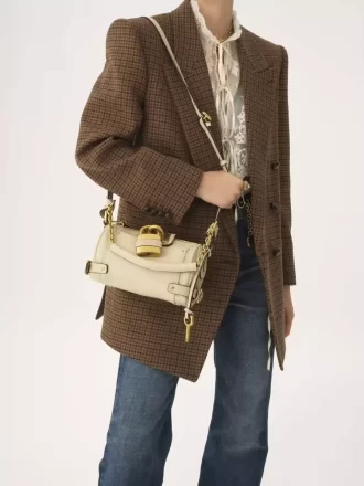 Bolso pequeño Paddington con cadena en piel granulada