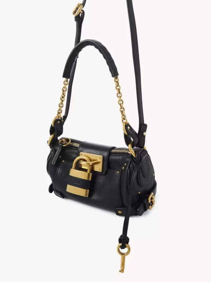 Bolso pequeño Paddington con cadena en piel granulada