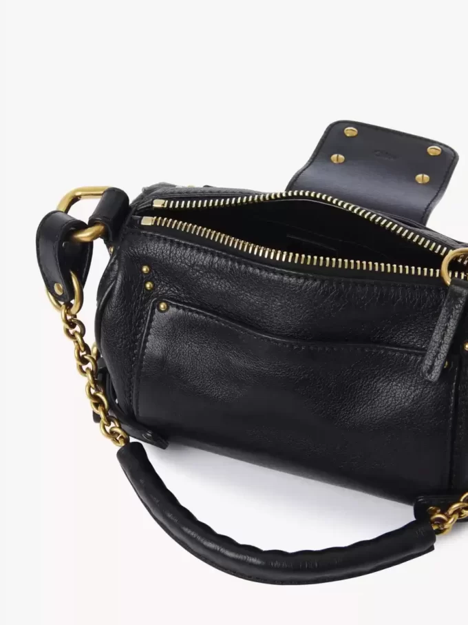 Bolso pequeño Paddington con cadena en piel granulada