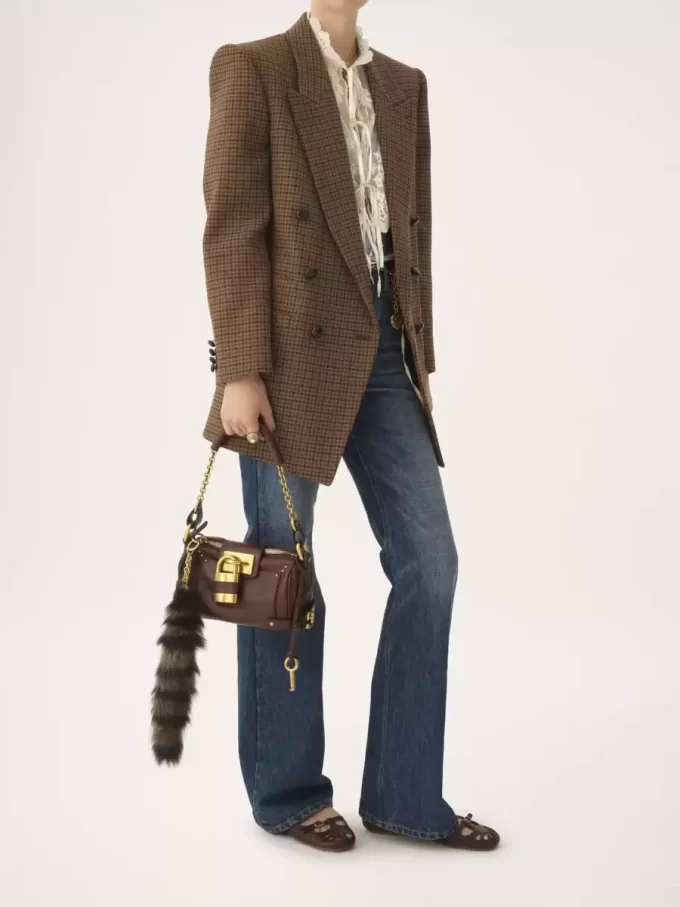 Bolso pequeño Paddington con cadena en piel granulada