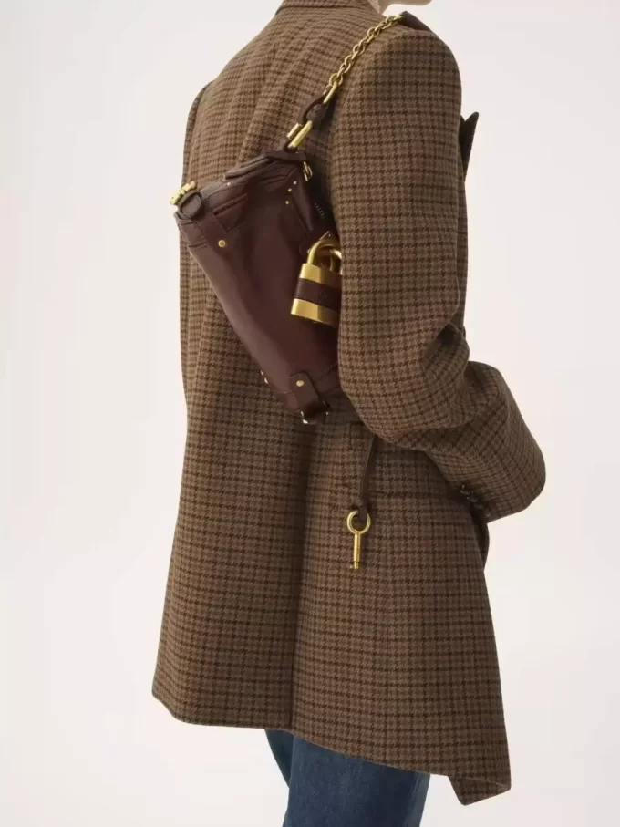 Bolso pequeño Paddington con cadena en piel granulada