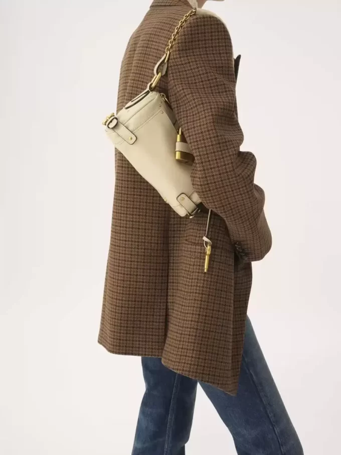 Bolso pequeño Paddington con cadena en piel granulada Bolso pequeño Paddington con cadena en piel granulada