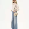 Bolso pequeño tipo sillín Marcie en fibras efecto rafia Bolso pequeño tipo sillín Marcie en fibras efecto rafia