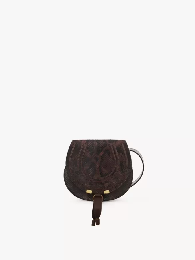 Bolso pequeño tipo sillín Marcie en piel efecto pitón Bolso pequeño tipo sillín Marcie en piel efecto pitón