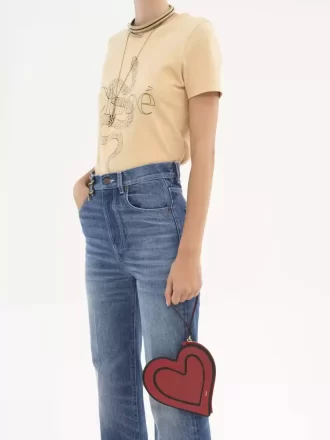 Bolso plano Chloé Symbols Heart de piel granulada