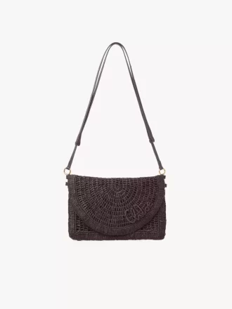 Bolso plano Summer Banana con asa en rafia