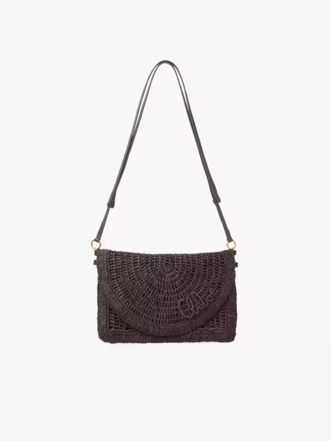 Bolso plano Summer Banana con asa en rafia Bolso plano Summer Banana con asa en rafia