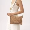 Bolso plano Summer Banana con asa en rafia Bolso plano Summer Banana con asa en rafia