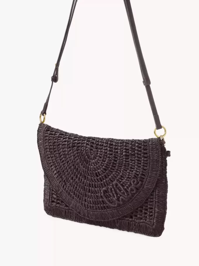 Bolso plano Summer Banana con asa en rafia Bolso plano Summer Banana con asa en rafia