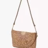Bolso plano Summer Banana con asa en rafia Bolso plano Summer Banana con asa en rafia