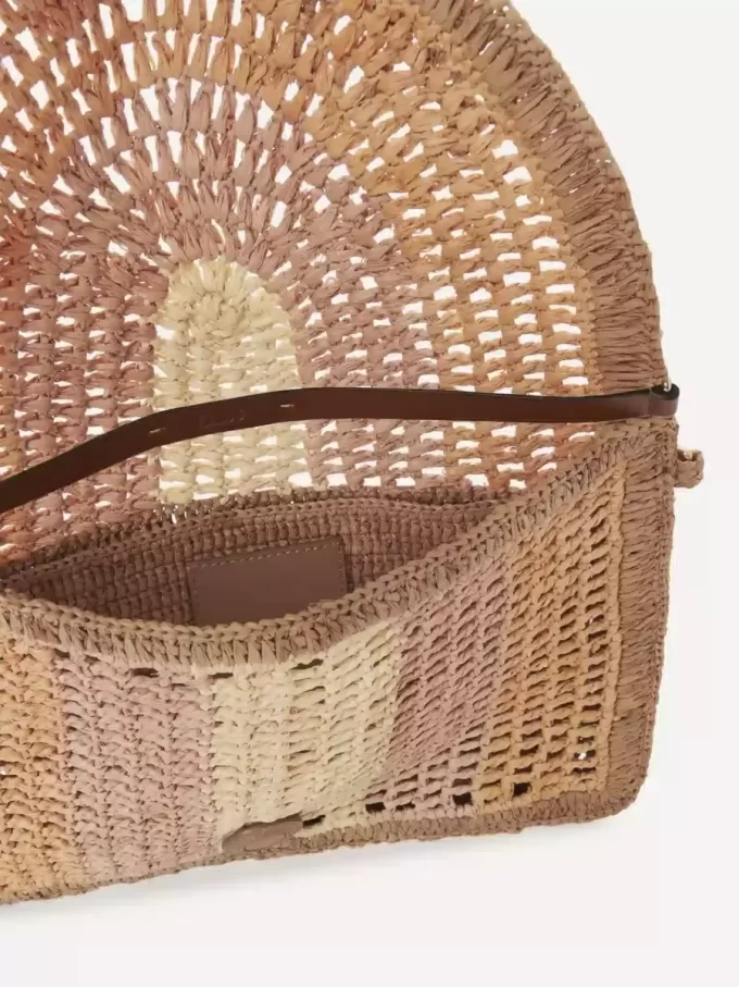Bolso plano Summer Banana con asa en rafia Bolso plano Summer Banana con asa en rafia