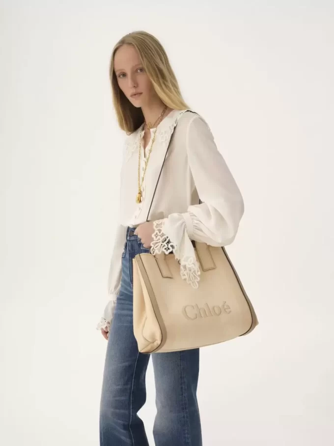 Bolso tote Chloé Carry de lona Bolso tote Chloé Carry de lona