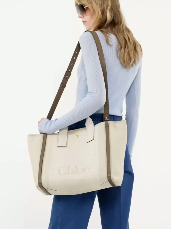 Bolso tote Chloé Carry de lona Bolso tote Chloé Carry de lona
