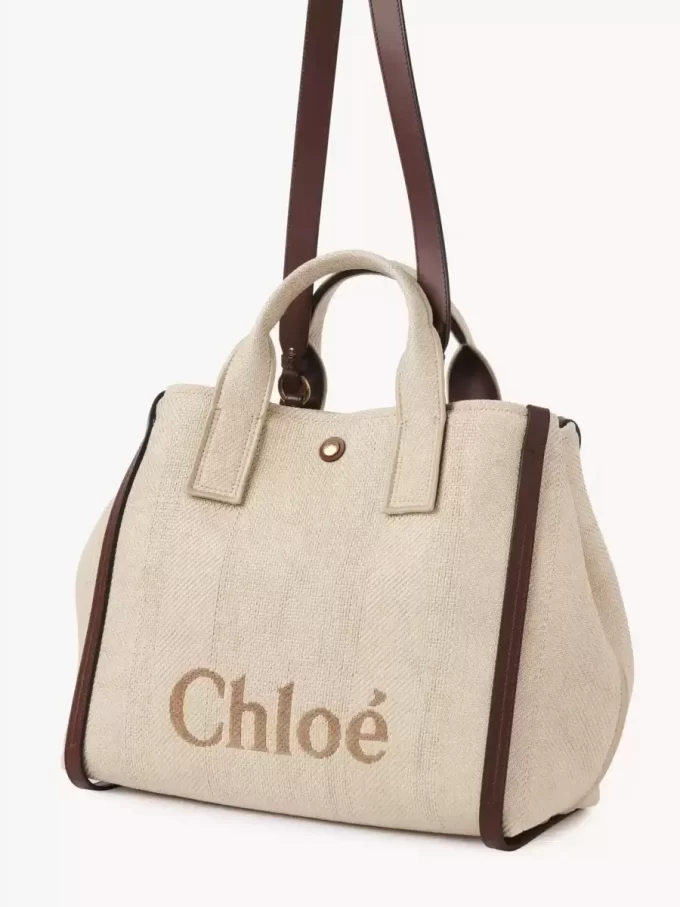 Bolso tote Chloé Carry en fibras efecto rafia