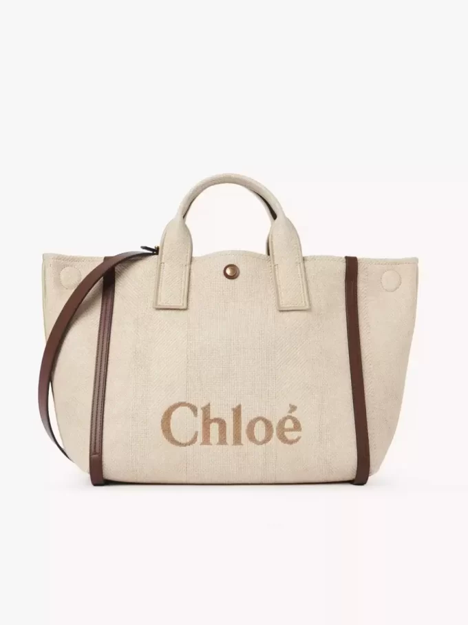 Bolso tote Chloé Carry en fibras efecto rafia