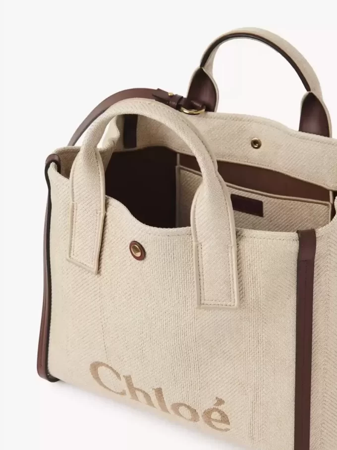 Bolso tote Chloé Carry en fibras efecto rafia