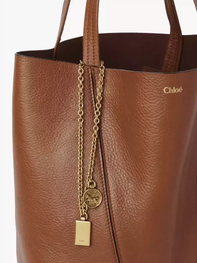 Bolso tote Chloé Spin de piel granulada