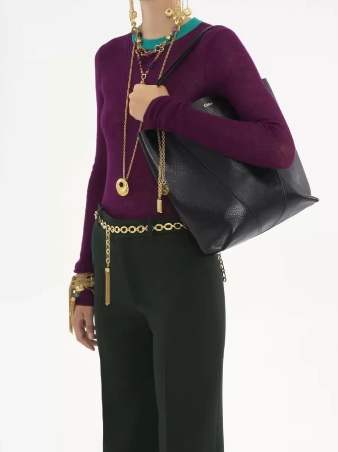 Bolso tote Chloé Spin de piel granulada