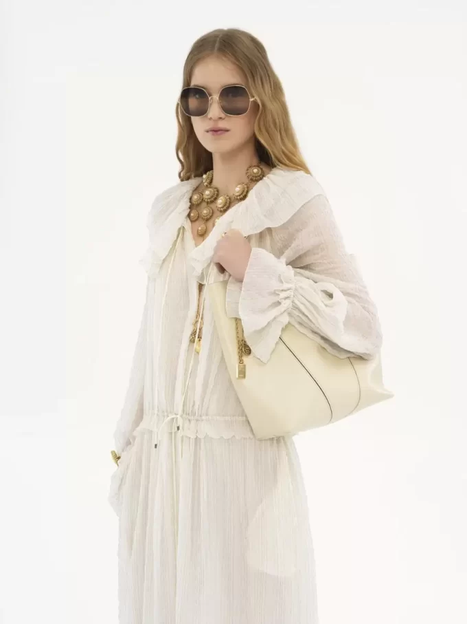 Bolso tote Chloé Spin de piel granulada