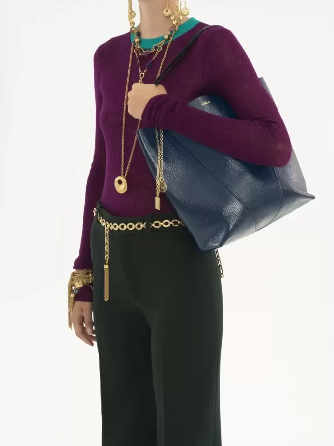 Bolso tote Chloé Spin de piel granulada